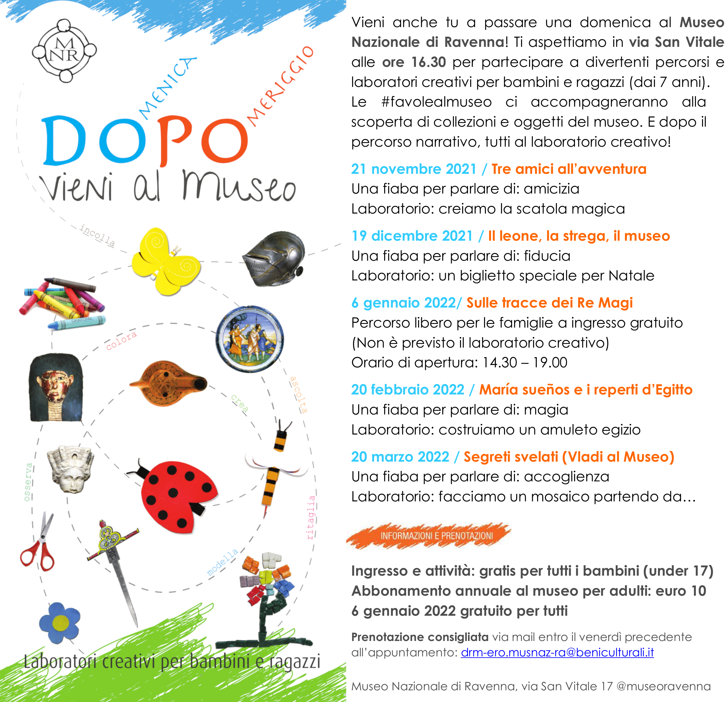 DoPo vieni al Museo | eventi gratuiti per famiglie al Museo Nazionale di Ravenna